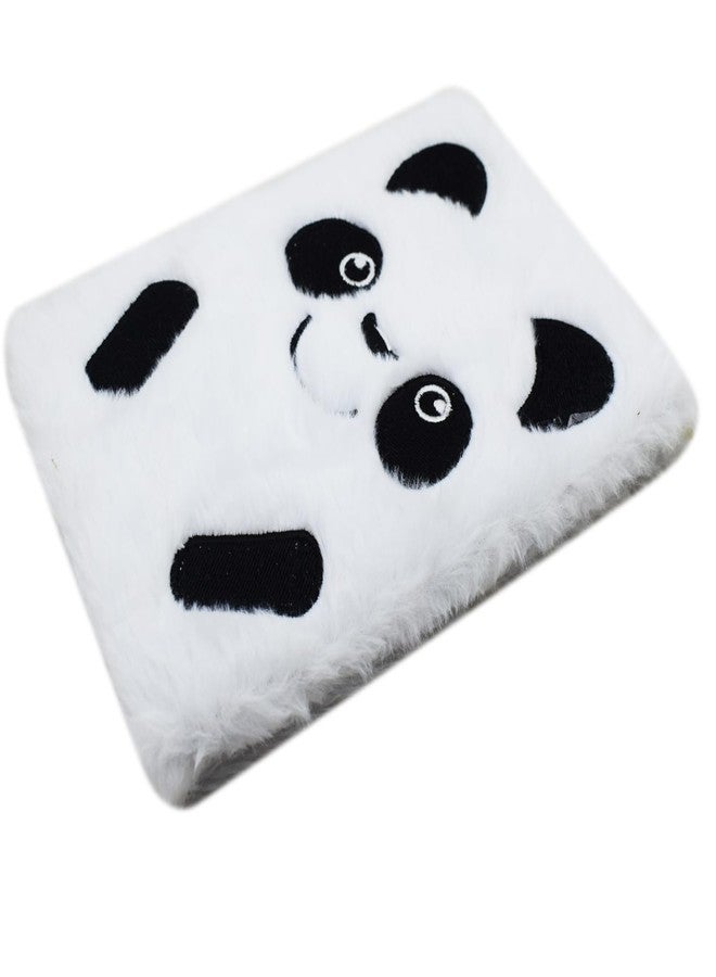 Asera 1 Pc Fur Plush Diary for Kids (21 * 15 cms) / Birthday Return Gifts for Kids, 144 Ruled Pages (Panda) - Image 2